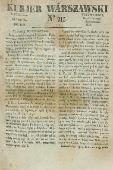 Kurjer Warszawski. 1829, № 215 (13 sierpnia)