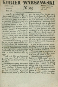 Kurjer Warszawski. 1829, № 219 (18 sierpnia)