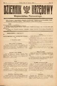 Dziennik Urzędowy Województwa Pomorskiego. 1926, nr 8