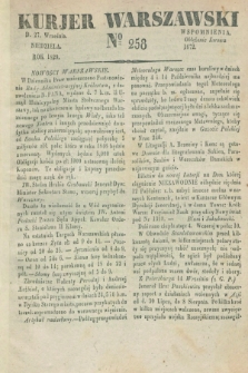 Kurjer Warszawski. 1829, № 258 (27 września)
