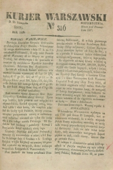 Kurjer Warszawski. 1829, № 316 (25 listopada)