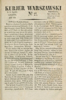 Kurjer Warszawski. 1830, № 27 (28 stycznia)