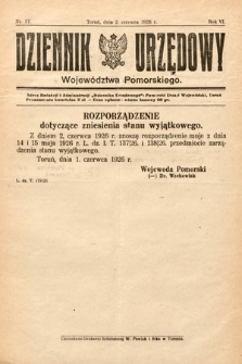 Dziennik Urzędowy Województwa Pomorskiego. 1926, nr 17