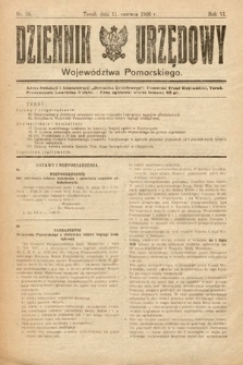 Dziennik Urzędowy Województwa Pomorskiego. 1926, nr 18