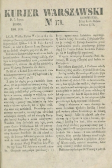 Kurjer Warszawski. 1830, № 179 (7 lipca) + wkładka