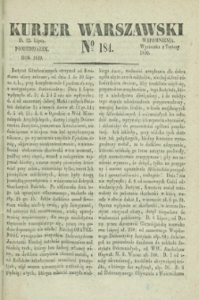 Kurjer Warszawski. 1830, № 184 (12 lipca)