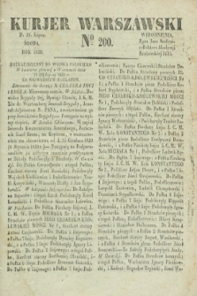 Kurjer Warszawski. 1830, № 200 (28 lipca)