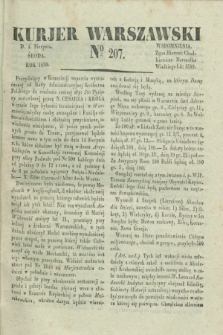 Kurjer Warszawski. 1830, № 207 (4 sierpnia)