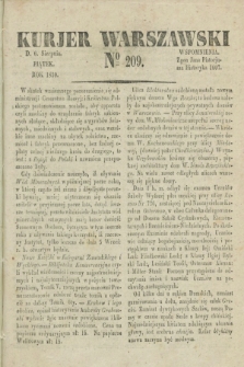Kurjer Warszawski. 1830, № 209 (6 sierpnia)
