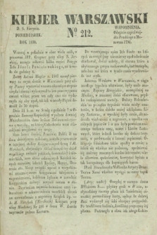 Kurjer Warszawski. 1830, № 212 (9 sierpnia)