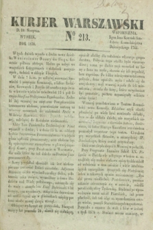 Kurjer Warszawski. 1830, № 213 (10 sierpnia)
