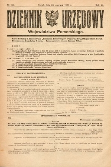 Dziennik Urzędowy Województwa Pomorskiego. 1926, nr 20