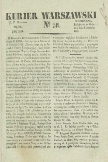 Kurjer Warszawski. 1830, № 249 (17 września)
