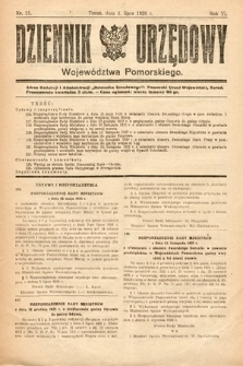 Dziennik Urzędowy Województwa Pomorskiego. 1926, nr 21