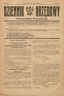 Dziennik Urzędowy Województwa Pomorskiego. 1926, nr 22