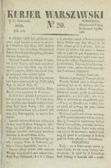 Kurjer Warszawski. 1830, № 289 (27 października)