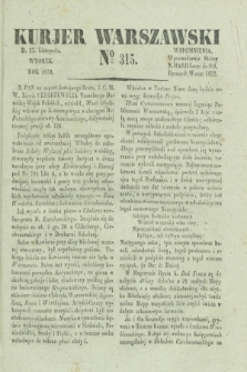 Kurjer Warszawski. 1830, № 315 (23 listopada)