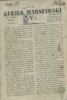 Kurjer Warszawski. 1831, № 1 (1 stycznia)