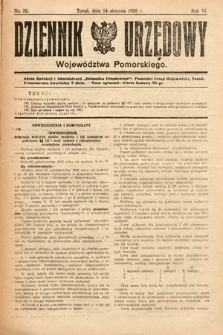 Dziennik Urzędowy Województwa Pomorskiego. 1926, nr 26