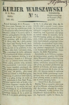 Kurjer Warszawski. 1831, № 74 (16 marca)