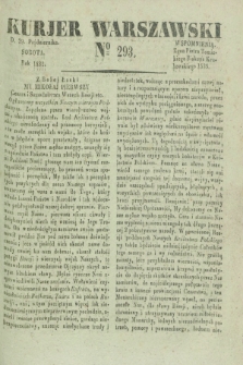 Kurjer Warszawski. 1831, № 293 (29 października)