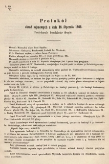 [Kadencja I, sesja III, pos. 22] Protokoły z 3. Sesyi I. Peryodu Sejmu Krajowego Królestwa Galicyi i Lodomeryi wraz z Wielkiem Księstwem Krakowskiem z roku 1865/6. Protokół 22