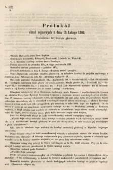 [Kadencja I, sesja III, pos. 31] Protokoły z 3. Sesyi I. Peryodu Sejmu Krajowego Królestwa Galicyi i Lodomeryi wraz z Wielkiem Księstwem Krakowskiem z roku 1865/6. Protokół 31