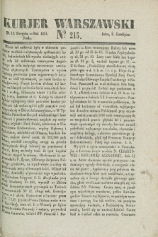 Kurjer Warszawski. 1834, № 215 (13 sierpnia)