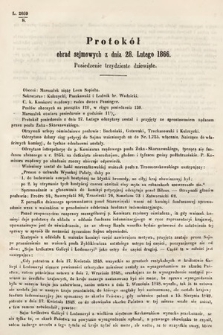 [Kadencja I, sesja III, pos. 39] Protokoły z 3. Sesyi I. Peryodu Sejmu Krajowego Królestwa Galicyi i Lodomeryi wraz z Wielkiem Księstwem Krakowskiem z roku 1865/6. Protokół 39