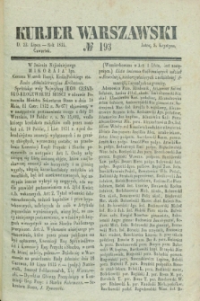 Kurjer Warszawski. 1835, № 193 (23 lipca) + dod.