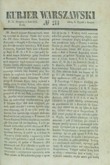 Kurjer Warszawski. 1835, № 213 (12 sierpnia)