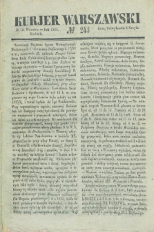 Kurjer Warszawski. 1835, № 243 (13 września)