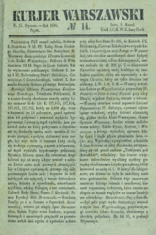 Kurjer Warszawski. 1836, № 14 (15 stycznia)