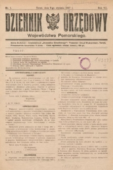 Dziennik Urzędowy Województwa Pomorskiego. 1927, nr 1