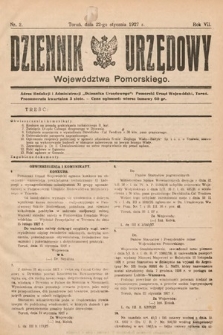 Dziennik Urzędowy Województwa Pomorskiego. 1927, nr 2