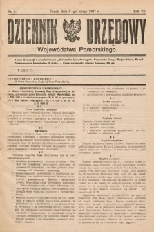 Dziennik Urzędowy Województwa Pomorskiego. 1927, nr 4