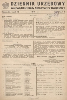 Dziennik Urzędowy Wojewódzkiej Rady Narodowej w Bydgoszczy. 1951, nr 1