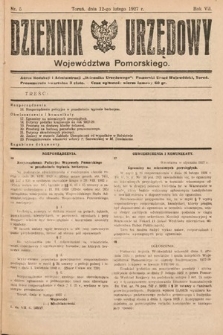 Dziennik Urzędowy Województwa Pomorskiego. 1927, nr 5