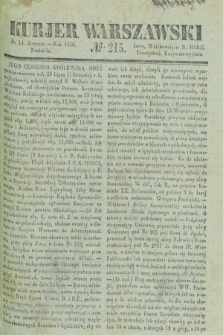 Kurjer Warszawski. 1836, № 215 (14 sierpnia)