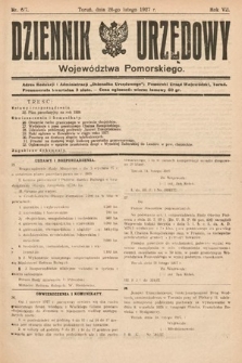 Dziennik Urzędowy Województwa Pomorskiego. 1927, nr 6/7