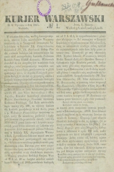 Kurjer Warszawski. 1837, № 1 (1 stycznia)