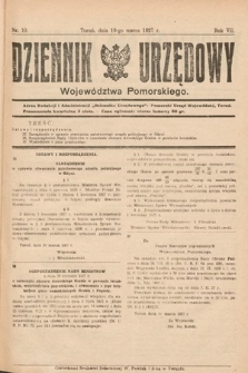 Dziennik Urzędowy Województwa Pomorskiego. 1927, nr 10