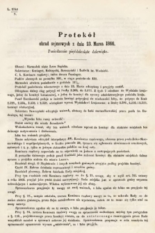 [Kadencja I, sesja III, pos. 59] Protokoły z 3. Sesyi I. Peryodu Sejmu Krajowego Królestwa Galicyi i Lodomeryi wraz z Wielkiem Księstwem Krakowskiem z roku 1865/6. Protokół 59