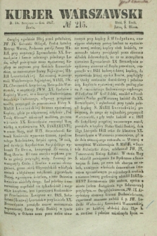Kurjer Warszawski. 1837, № 215 (16 sierpnia)