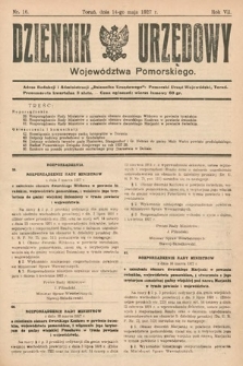 Dziennik Urzędowy Województwa Pomorskiego. 1927, nr 16