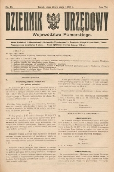 Dziennik Urzędowy Województwa Pomorskiego. 1927, nr 18