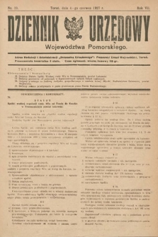 Dziennik Urzędowy Województwa Pomorskiego. 1927, nr 19