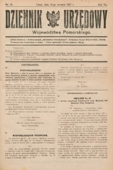 Dziennik Urzędowy Województwa Pomorskiego. 1927, nr 20