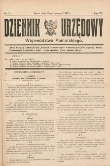 Dziennik Urzędowy Województwa Pomorskiego. 1927, nr 21