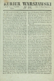 Kurjer Warszawski. 1838, № 191 (21 lipca)